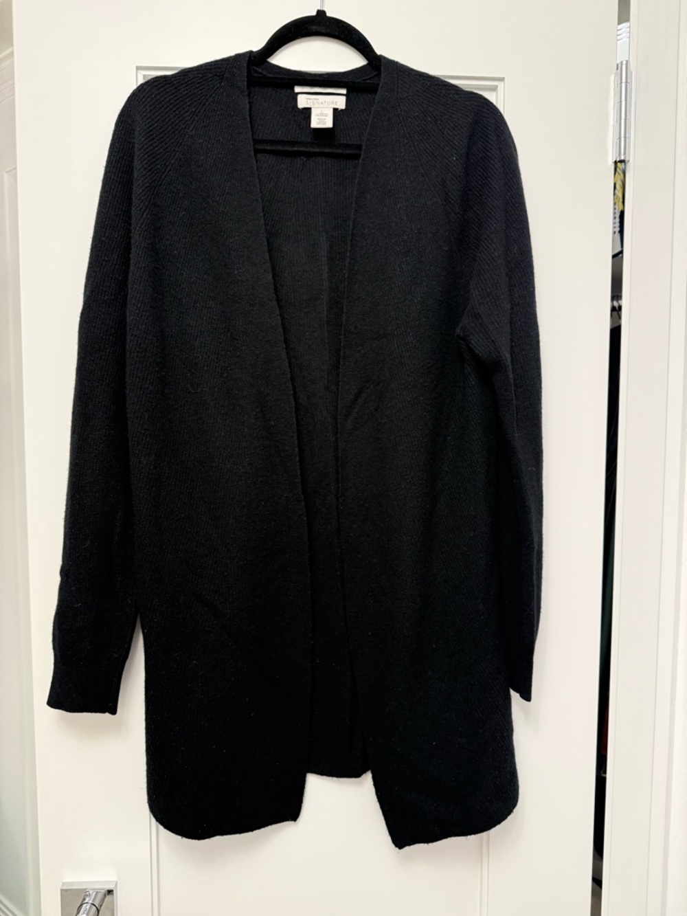 Nordstrom Black Open-Front Cashmere Oversized Cardigan